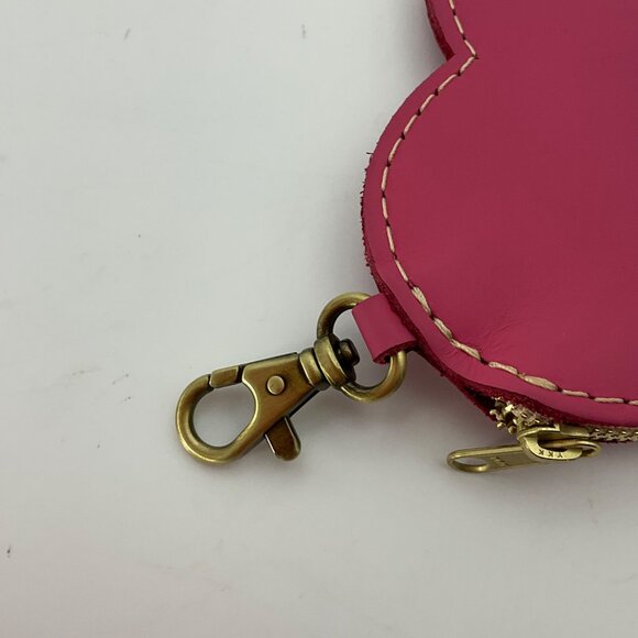Portland Leather Goods Heart Hot Pink Bag Charm Leather Coin Pouch - Picture 4 of 11